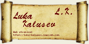 Luka Kalušev vizit kartica